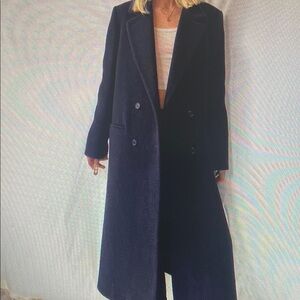 Women's Black Double-Breasted Coat